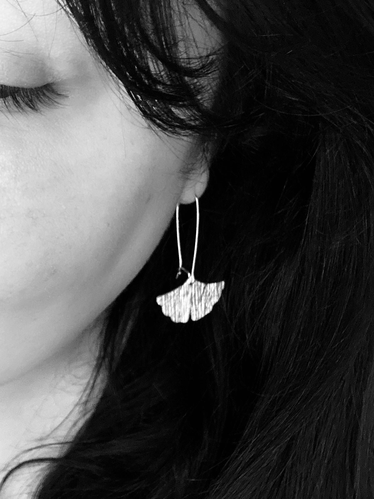 Ginkgo leaf earrings