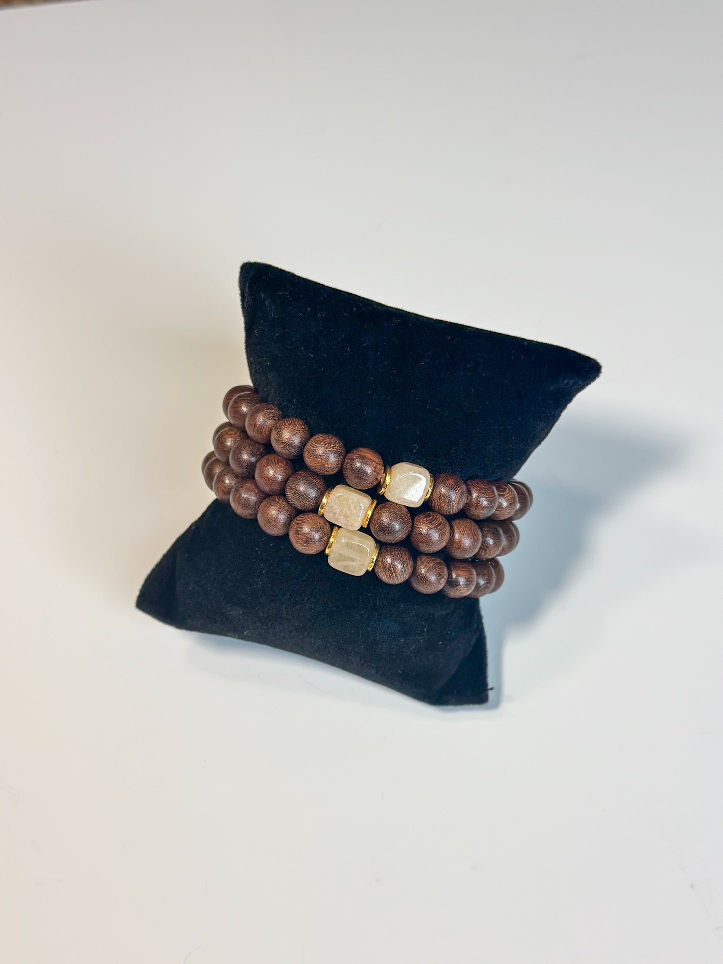 SANDALWOOD & STONE BRACELET