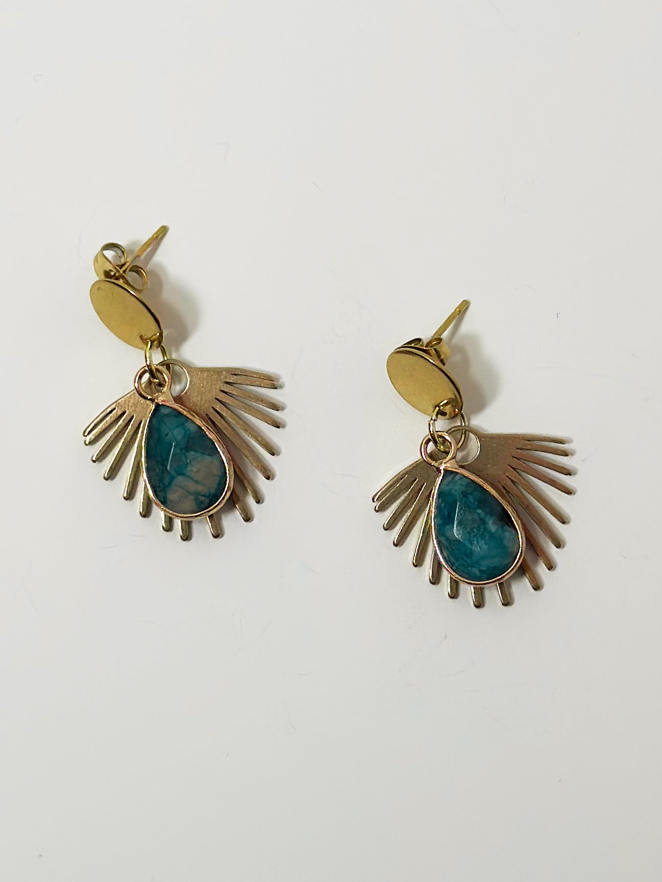 BRASS STONE DANGLES