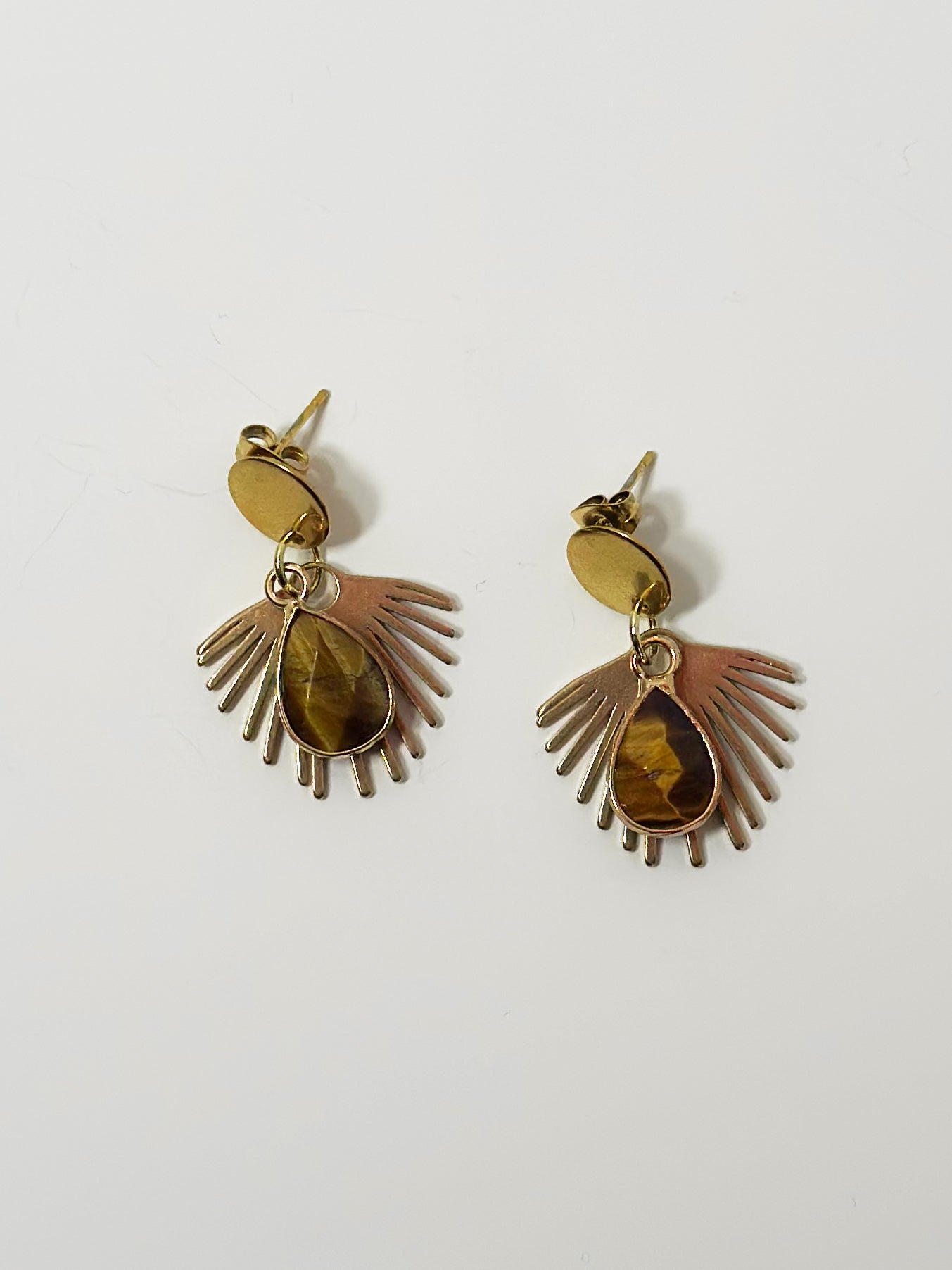 BRASS STONE DANGLES